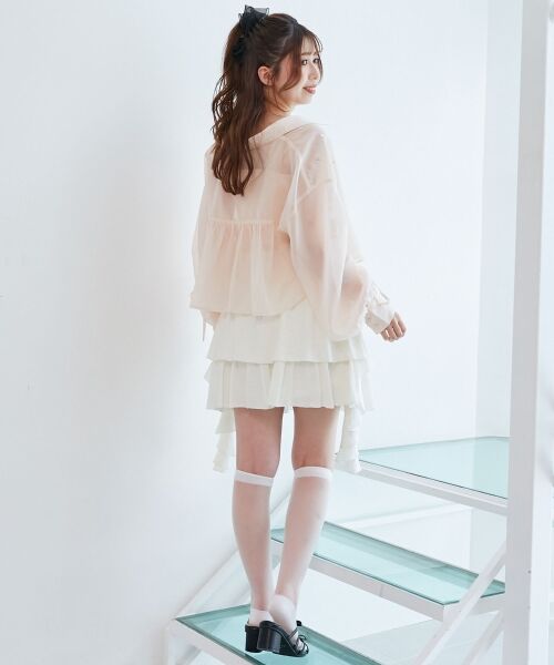 MAJESTIC LEGON / マジェスティックレゴン シャツ・ブラウス | キラキラドロストシアーシャツ | 詳細10