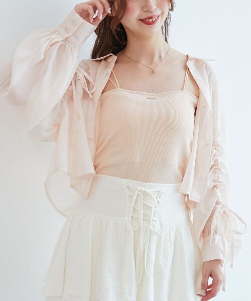 MAJESTIC LEGON / マジェスティックレゴン シャツ・ブラウス | キラキラドロストシアーシャツ | 詳細11