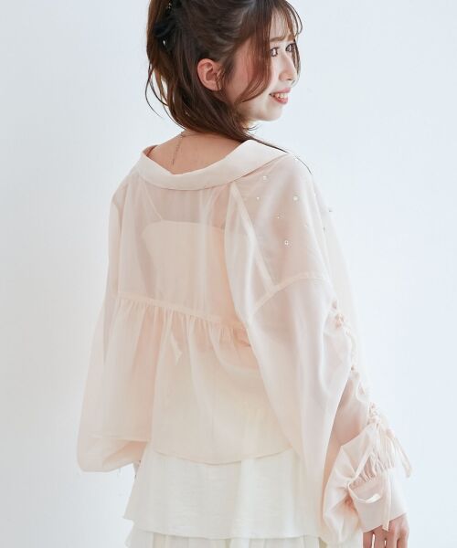 MAJESTIC LEGON / マジェスティックレゴン シャツ・ブラウス | キラキラドロストシアーシャツ | 詳細13