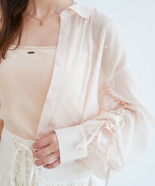 MAJESTIC LEGON / マジェスティックレゴン シャツ・ブラウス | キラキラドロストシアーシャツ | 詳細14