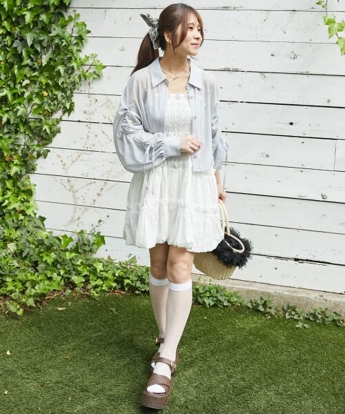 MAJESTIC LEGON / マジェスティックレゴン シャツ・ブラウス | キラキラドロストシアーシャツ | 詳細15