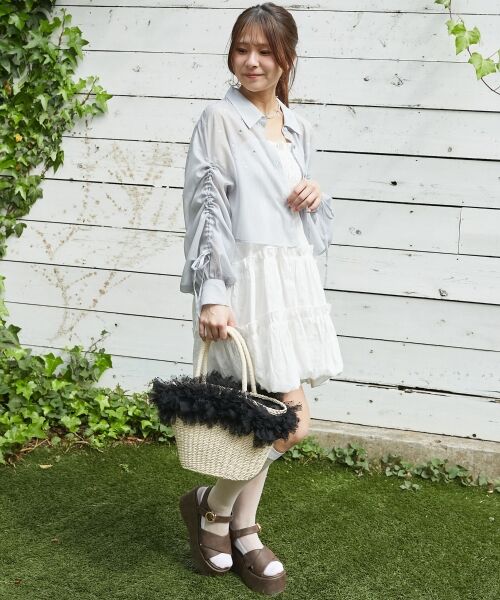 MAJESTIC LEGON / マジェスティックレゴン シャツ・ブラウス | キラキラドロストシアーシャツ | 詳細16