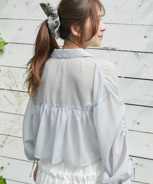 MAJESTIC LEGON / マジェスティックレゴン シャツ・ブラウス | キラキラドロストシアーシャツ | 詳細19