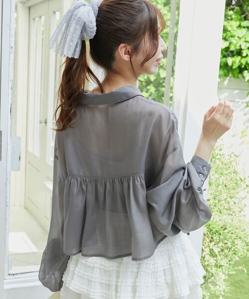 MAJESTIC LEGON / マジェスティックレゴン シャツ・ブラウス | キラキラドロストシアーシャツ | 詳細26