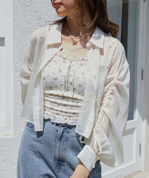 MAJESTIC LEGON / マジェスティックレゴン シャツ・ブラウス | キラキラドロストシアーシャツ | 詳細4