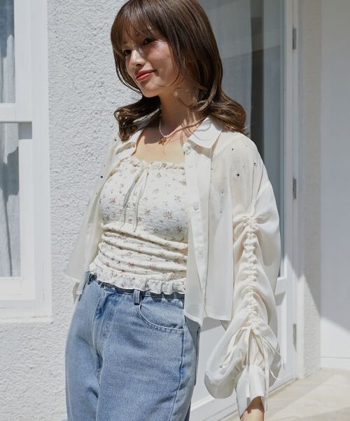 MAJESTIC LEGON / マジェスティックレゴン シャツ・ブラウス | キラキラドロストシアーシャツ | 詳細5