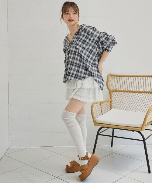 MAJESTIC LEGON / マジェスティックレゴン シャツ・ブラウス | 2wayミディチェックシャツ | 詳細3