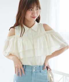 MAJESTIC LEGON / マジェスティックレゴン シャツ・ブラウス | 肩開きフリルブラウス