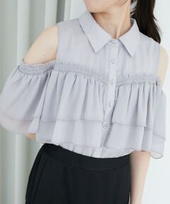 MAJESTIC LEGON / マジェスティックレゴン シャツ・ブラウス | 肩開きフリルブラウス