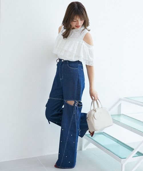 MAJESTIC LEGON / マジェスティックレゴン シャツ・ブラウス | 肩開きフリルブラウス | 詳細10