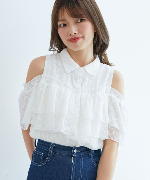 MAJESTIC LEGON / マジェスティックレゴン シャツ・ブラウス | 肩開きフリルブラウス | 詳細13