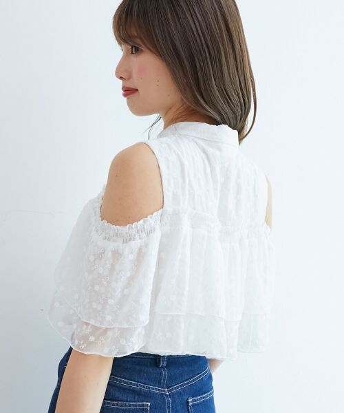 MAJESTIC LEGON / マジェスティックレゴン シャツ・ブラウス | 肩開きフリルブラウス | 詳細15