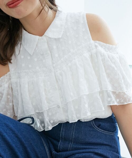 MAJESTIC LEGON / マジェスティックレゴン シャツ・ブラウス | 肩開きフリルブラウス | 詳細16