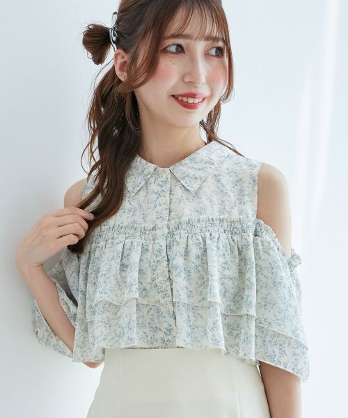 MAJESTIC LEGON / マジェスティックレゴン シャツ・ブラウス | 肩開きフリルブラウス | 詳細20