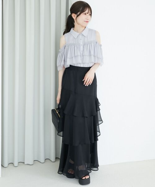 MAJESTIC LEGON / マジェスティックレゴン シャツ・ブラウス | 肩開きフリルブラウス | 詳細24