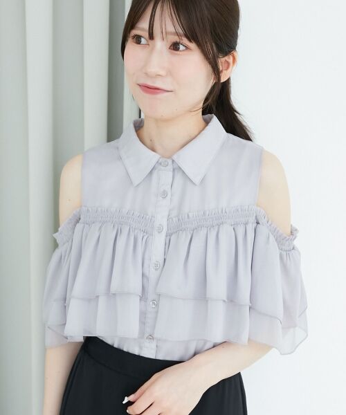 MAJESTIC LEGON / マジェスティックレゴン シャツ・ブラウス | 肩開きフリルブラウス | 詳細27