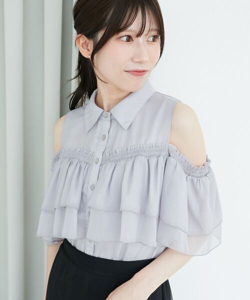 MAJESTIC LEGON / マジェスティックレゴン シャツ・ブラウス | 肩開きフリルブラウス | 詳細28