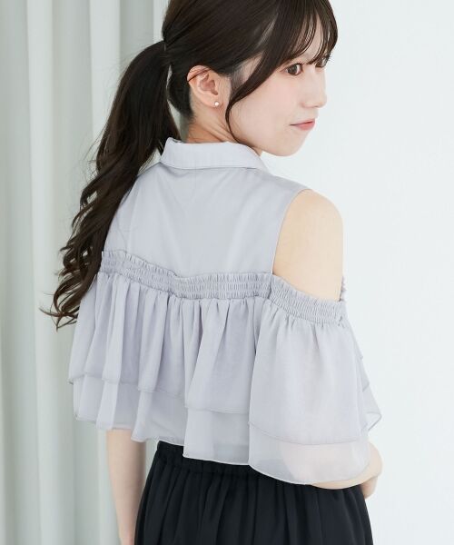 MAJESTIC LEGON / マジェスティックレゴン シャツ・ブラウス | 肩開きフリルブラウス | 詳細29