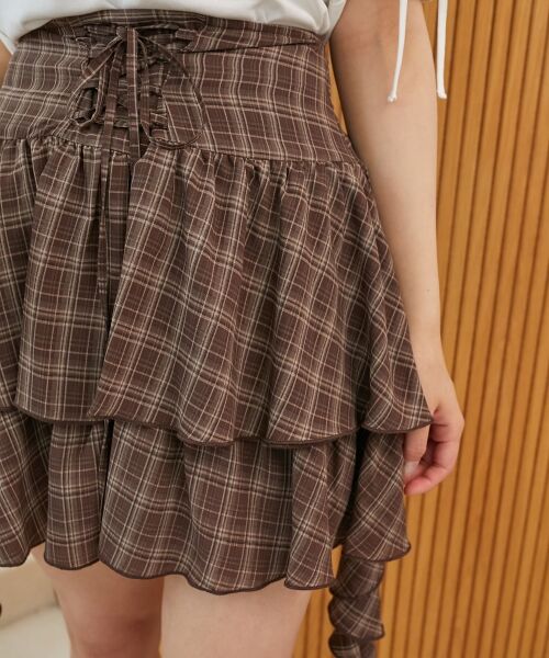 MAJESTIC LEGON / マジェスティックレゴン ミニ・ひざ丈スカート | サイドラッフルティアードミニスカパン | 詳細15