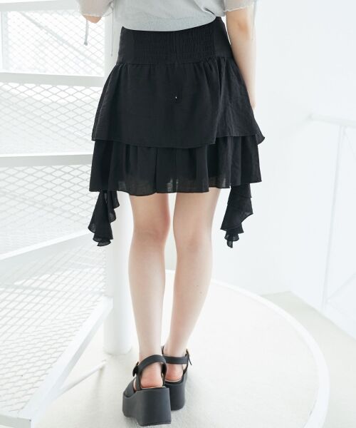MAJESTIC LEGON / マジェスティックレゴン ミニ・ひざ丈スカート | サイドラッフルティアードミニスカパン | 詳細21