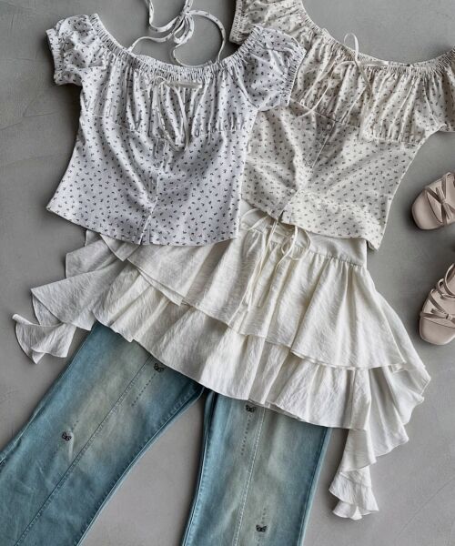 MAJESTIC LEGON / マジェスティックレゴン ミニ・ひざ丈スカート | サイドラッフルティアードミニスカパン | 詳細24