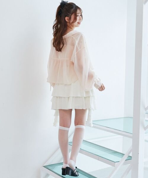 MAJESTIC LEGON / マジェスティックレゴン ミニ・ひざ丈スカート | サイドラッフルティアードミニスカパン | 詳細4