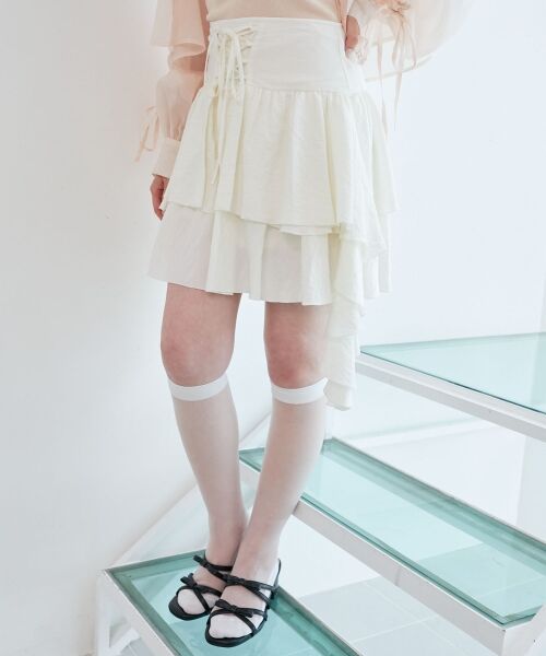 MAJESTIC LEGON / マジェスティックレゴン ミニ・ひざ丈スカート | サイドラッフルティアードミニスカパン | 詳細6
