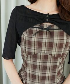 MAJESTIC LEGON / マジェスティックレゴン ミニ丈・ひざ丈ワンピース | トップスセットデコルテオープンワンピ