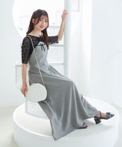 MAJESTIC LEGON / マジェスティックレゴン ミニ丈・ひざ丈ワンピース | トップスセットデコルテオープンワンピ