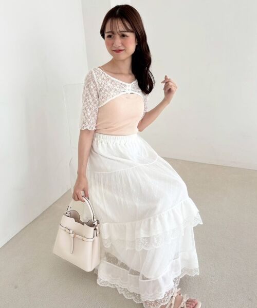 MAJESTIC LEGON / マジェスティックレゴン ミニ丈・ひざ丈ワンピース | トップスセットデコルテオープンワンピ | 詳細1