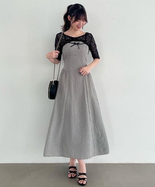 MAJESTIC LEGON / マジェスティックレゴン ミニ丈・ひざ丈ワンピース | トップスセットデコルテオープンワンピ | 詳細13