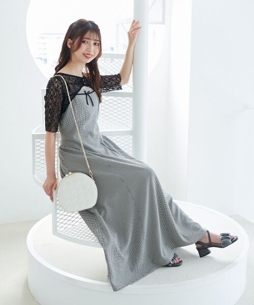 MAJESTIC LEGON / マジェスティックレゴン ミニ丈・ひざ丈ワンピース | トップスセットデコルテオープンワンピ | 詳細15