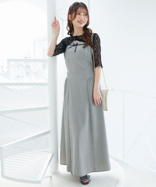 MAJESTIC LEGON / マジェスティックレゴン ミニ丈・ひざ丈ワンピース | トップスセットデコルテオープンワンピ | 詳細16