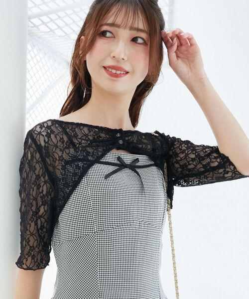 MAJESTIC LEGON / マジェスティックレゴン ミニ丈・ひざ丈ワンピース | トップスセットデコルテオープンワンピ | 詳細20