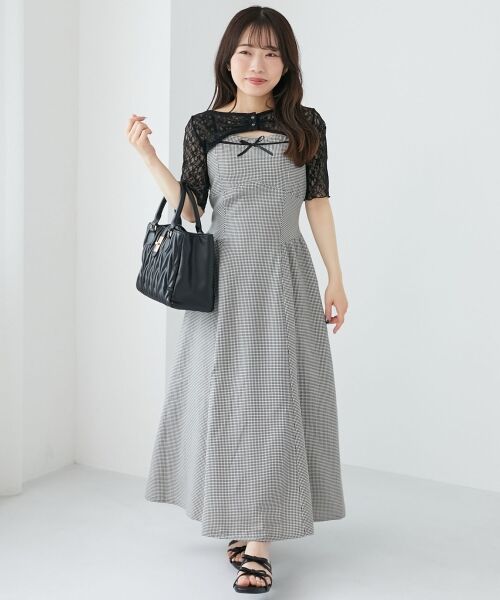 MAJESTIC LEGON / マジェスティックレゴン ミニ丈・ひざ丈ワンピース | トップスセットデコルテオープンワンピ | 詳細24