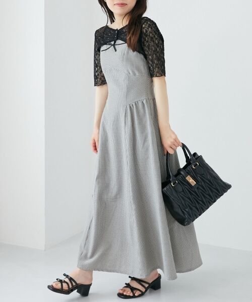 MAJESTIC LEGON / マジェスティックレゴン ミニ丈・ひざ丈ワンピース | トップスセットデコルテオープンワンピ | 詳細25