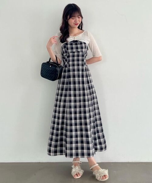 MAJESTIC LEGON / マジェスティックレゴン ミニ丈・ひざ丈ワンピース | トップスセットデコルテオープンワンピ | 詳細27