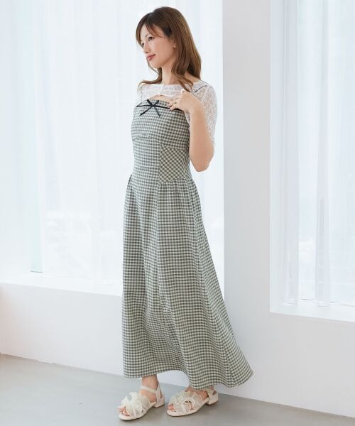 MAJESTIC LEGON / マジェスティックレゴン ミニ丈・ひざ丈ワンピース | トップスセットデコルテオープンワンピ | 詳細4