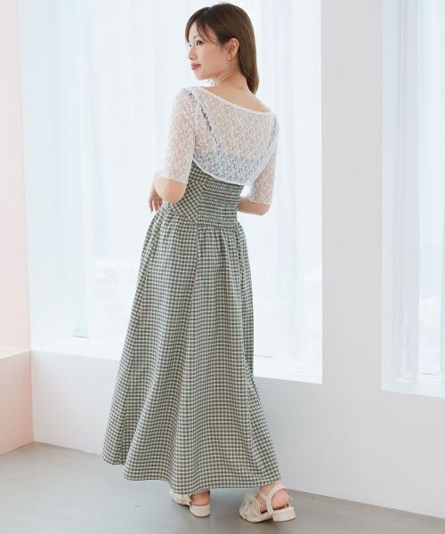 MAJESTIC LEGON / マジェスティックレゴン ミニ丈・ひざ丈ワンピース | トップスセットデコルテオープンワンピ | 詳細5