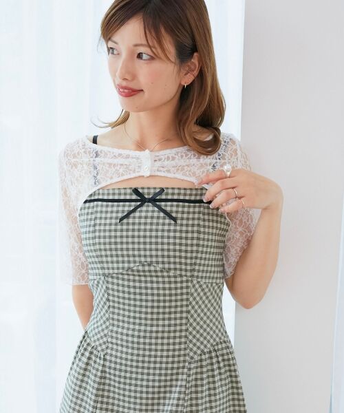 MAJESTIC LEGON / マジェスティックレゴン ミニ丈・ひざ丈ワンピース | トップスセットデコルテオープンワンピ | 詳細6