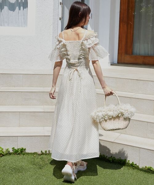 MAJESTIC LEGON / マジェスティックレゴン ミニ丈・ひざ丈ワンピース | バックレースアップフリルワンピース | 詳細10