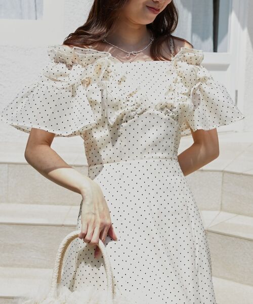 MAJESTIC LEGON / マジェスティックレゴン ミニ丈・ひざ丈ワンピース | バックレースアップフリルワンピース | 詳細11