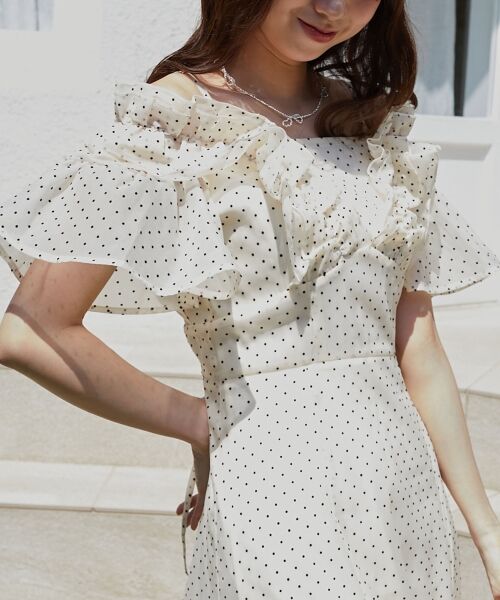 MAJESTIC LEGON / マジェスティックレゴン ミニ丈・ひざ丈ワンピース | バックレースアップフリルワンピース | 詳細12