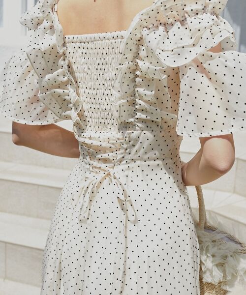 MAJESTIC LEGON / マジェスティックレゴン ミニ丈・ひざ丈ワンピース | バックレースアップフリルワンピース | 詳細14