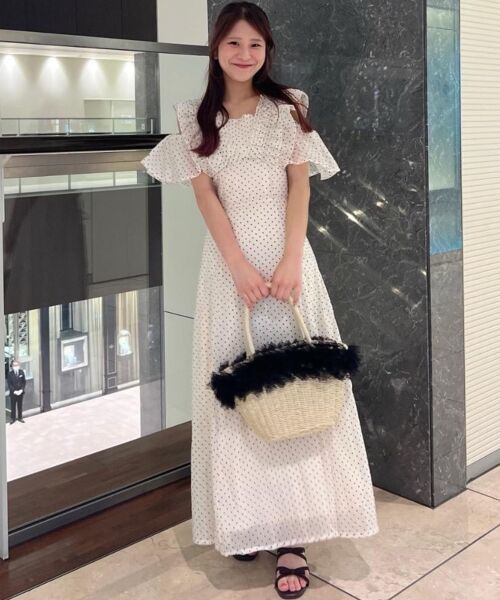 MAJESTIC LEGON / マジェスティックレゴン ミニ丈・ひざ丈ワンピース | バックレースアップフリルワンピース | 詳細16