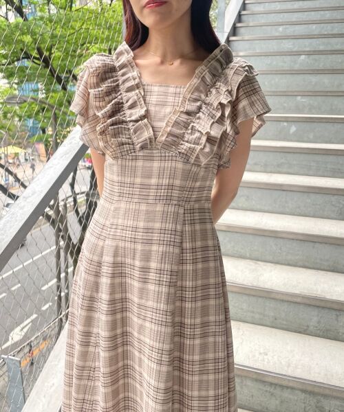 MAJESTIC LEGON / マジェスティックレゴン ミニ丈・ひざ丈ワンピース | バックレースアップフリルワンピース | 詳細30