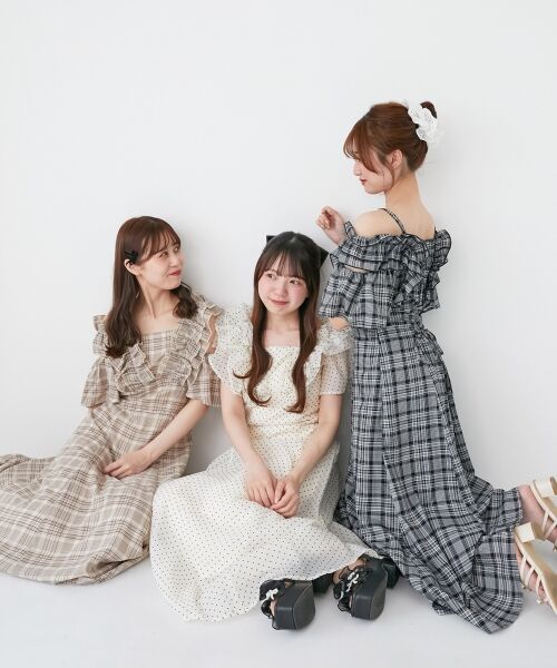 MAJESTIC LEGON / マジェスティックレゴン ミニ丈・ひざ丈ワンピース | バックレースアップフリルワンピース | 詳細6