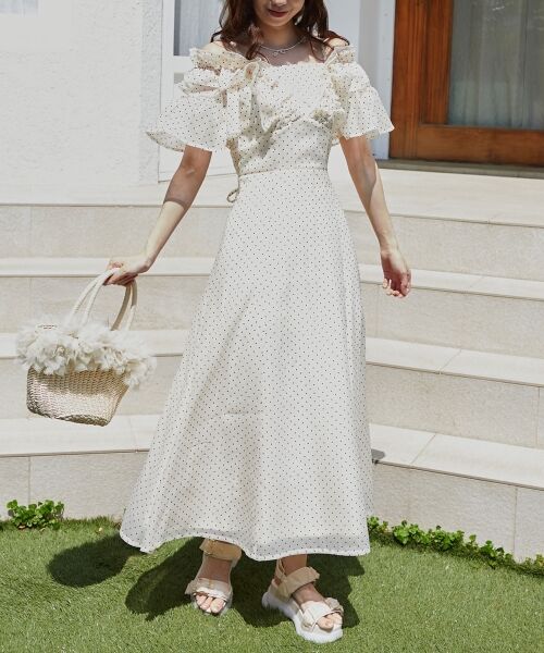 MAJESTIC LEGON / マジェスティックレゴン ミニ丈・ひざ丈ワンピース | バックレースアップフリルワンピース | 詳細9