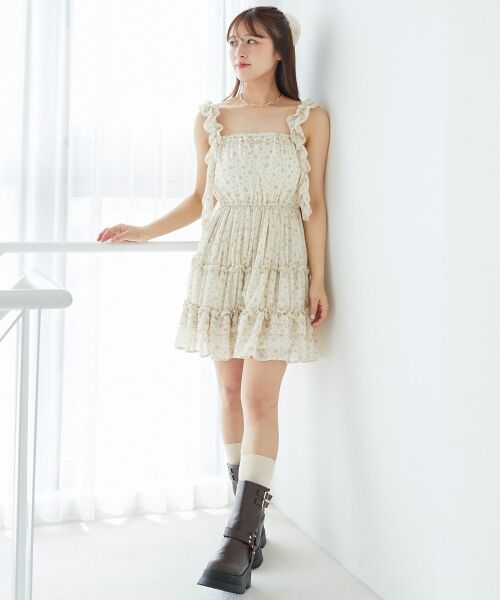 MAJESTIC LEGON / マジェスティックレゴン ミニ丈・ひざ丈ワンピース | ギャザーフリルミニワンピ | 詳細12
