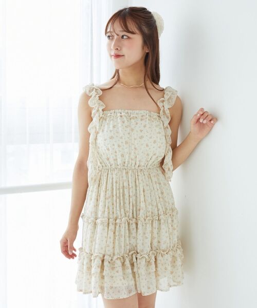 MAJESTIC LEGON / マジェスティックレゴン ミニ丈・ひざ丈ワンピース | ギャザーフリルミニワンピ | 詳細15